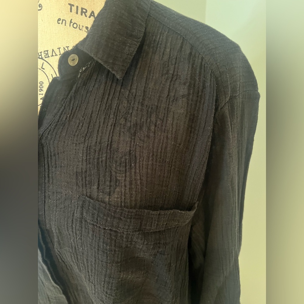 Seafolly Australia Crinkle Twill Beach Shirt  | Black | Size S | Like New - Picture 6 of 14